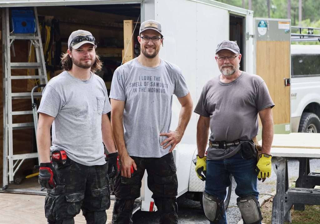 Transform NC team members working together on a home renovation project